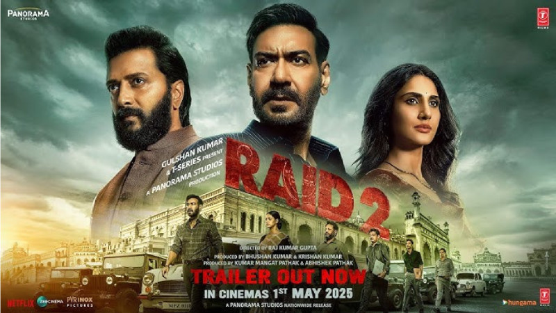 Raid 2 trailer shows Ajay Devgn's fearless officer battling Riteish Deshmukh’s powerful villain.